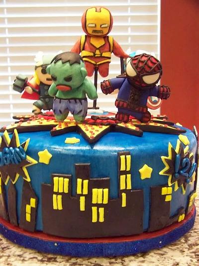 Little Marvel Super Heroes 2nd Birthday Cake/Cupcakes - Cake by Eicie Does It Custom Cakes
