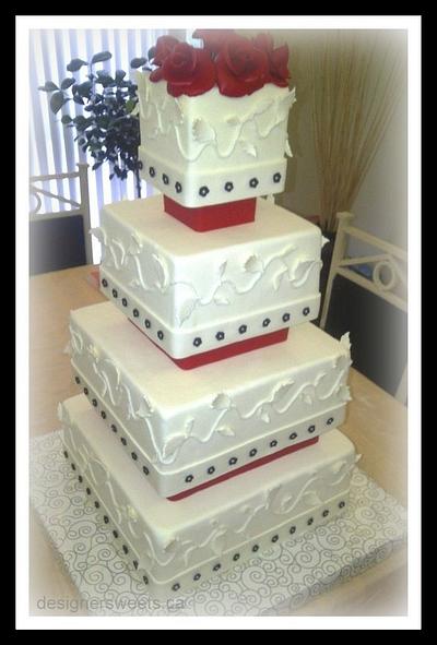 Rose tower cake. - Cake by DesignerSweets