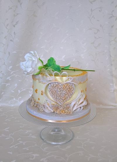 Romantic cake with heart - Cake by Tortolandia