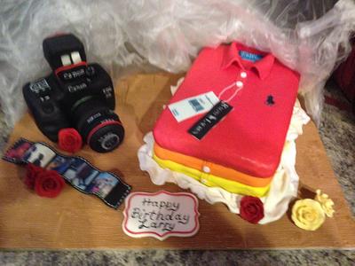 Polo shirt and light up camera cake - Cake by The Cake Mamba