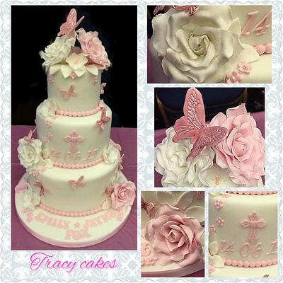 girls christening cake - Cake by Tracycakescreations
