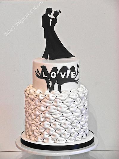 Hand cut silhouettes for an intimate wedding :) - Cake by Ellie @ Ellie's Elegant Cakery