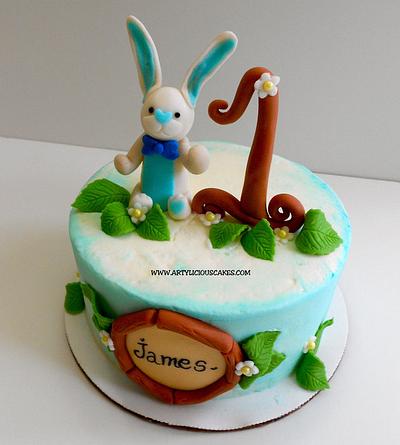 Smashed cake matching with farm themed birthday cake - Cake by iriene wang