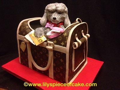 Louis Vuitton dog carrier - Cake by Lily's Piece of Cake, LLC