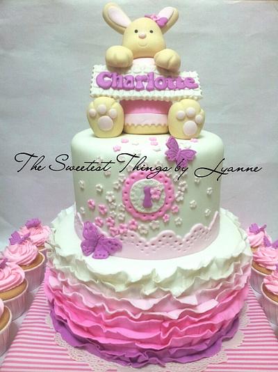 ombre ruffle bunny cake - Cake by lyanne