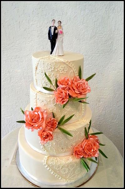 Ivory wedding cake - Cake by Maaria