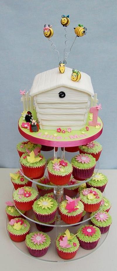 The Hive Birthday Cupcake Tower - Cake by JellyCake - Trudy Mitchell