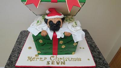 Pug in a Box cake - Cake by Maty Sweet's Designs