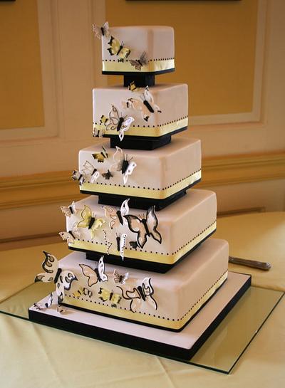 Yellow and Black Butterflies - Cake by Sada Ray