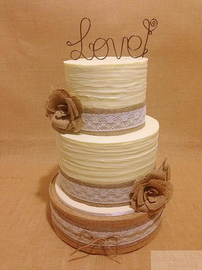 Rustic wedding cake - Cake by Karina Jakku