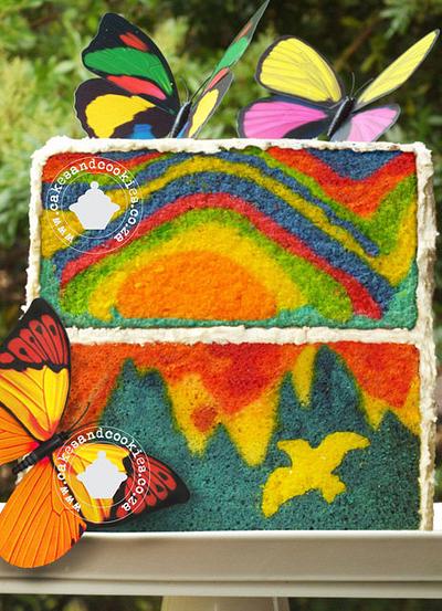 "Rainbow Over A Mountain" - Cake by Terry