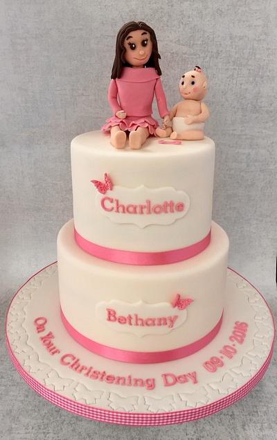 Christening Cake for Sisters - Cake by Canoodle Cake Company