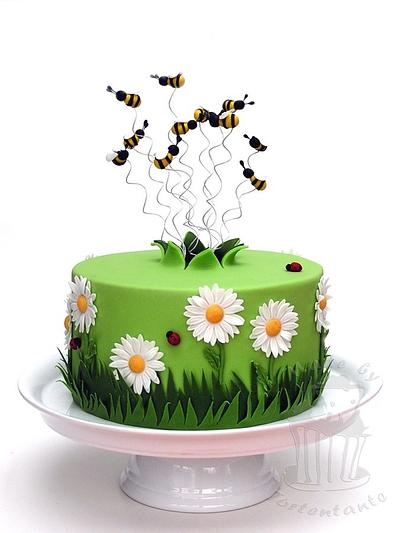 Spring cake with bees - Cake by Monika