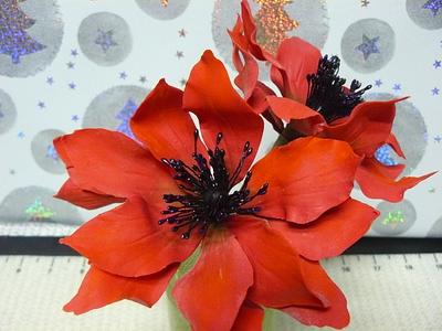 RED Anemones  - Cake by gail