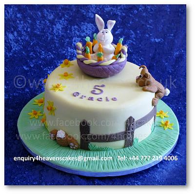 Bunnies and Baskets - 5th Birthday Cake - 4hcakes - Cake by 4hcakes