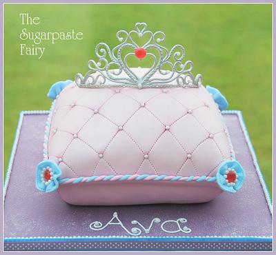 Tiara on a pillow - Cake by The Sugarpaste Fairy