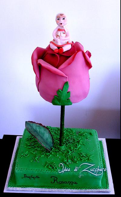Baby shower rose cake - Cake by Olma Iacono