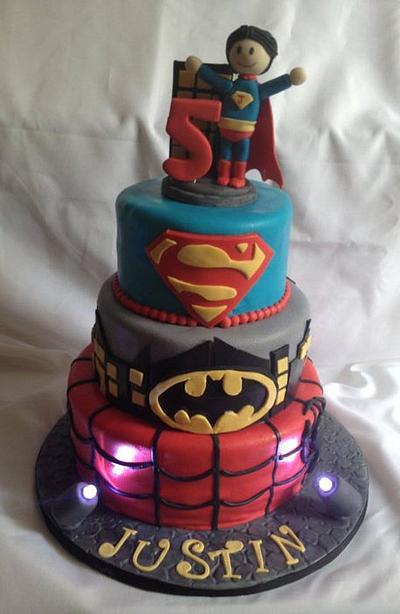 Super Hero Birthday Cake - Cake by Caroline Diaz 
