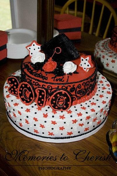 Red and Black Graduation - Cake by Tiffany Palmer