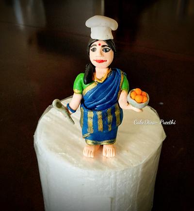  Chef in her ethnic 9 yards saree - Cake by cakedivapreethi