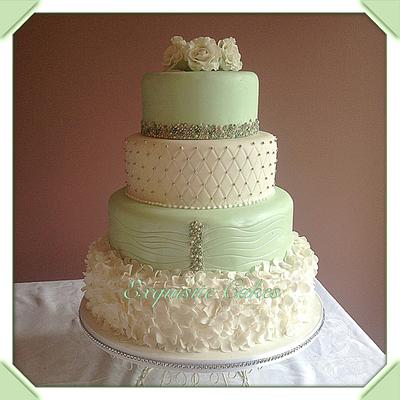 Mint and white wedding cake - Cake by Natalie Wells