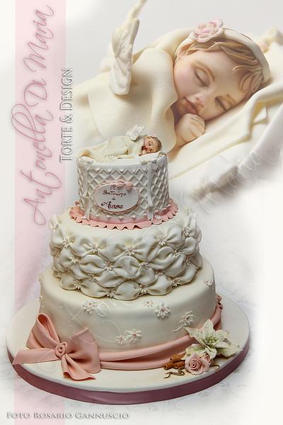 Christmas Christening cake with angel and billowing - Cake by Antonella Di Maria