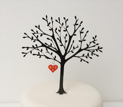 Tree topper with personalised heart  - Cake by Sharon, Sadie May Cakes 