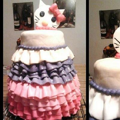 Hello Kitty ruffle swag - Cake by Erica Lindsey