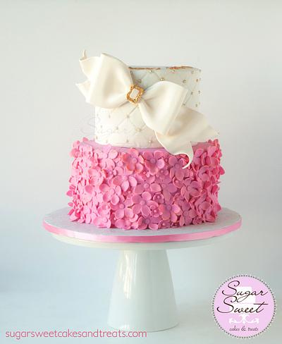 Pink and Gold Ruffled Cake - Cake by Angela, SugarSweetCakes&Treats