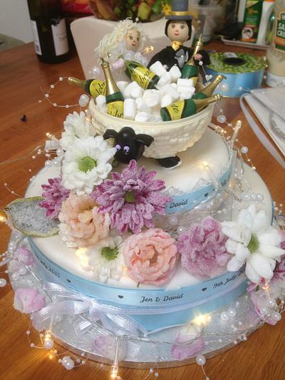 Sheep dip wedding cake! - Cake by Katrina