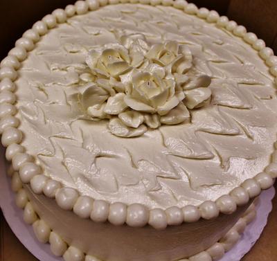 Italian buttercream cake with flowers - Cake by Nancys Fancys Cakes & Catering (Nancy Goolsby)