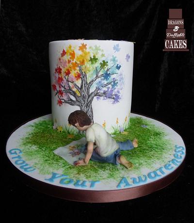 SugarArt4Autism Collab - Cake by Dragons and Daffodils Cakes