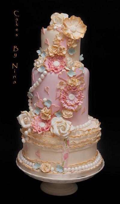 Vintage Floral Romance - Cake by Cakes by Nina Camberley