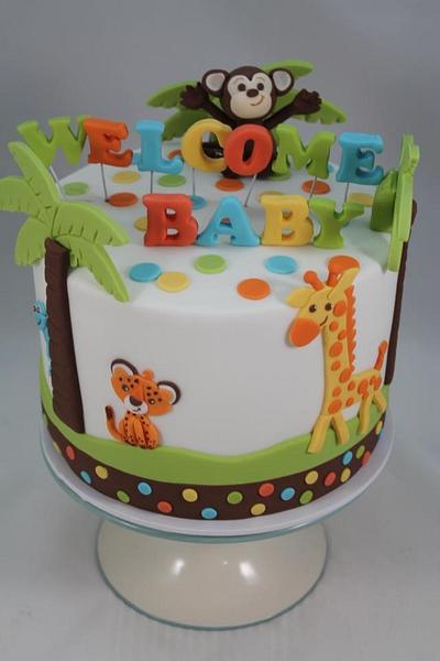 Pastel de jungla para baby shower