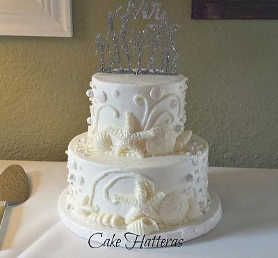 Starfish and Pearl Wedding Cake - Cake by Donna Tokazowski- Cake Hatteras, Martinsburg WV