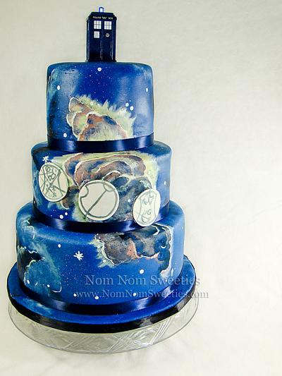 Painted Doctor Who Wedding - Cake by Nom Nom Sweeties
