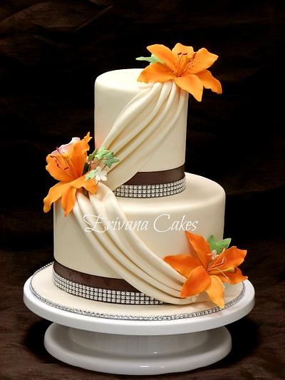 Orange and Ivory wedding cake - Cake by erivana