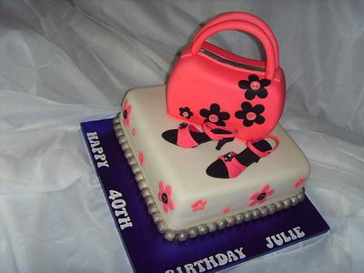 Handbag & Shoes Two Tier Birthday Cake - Cake by Christine