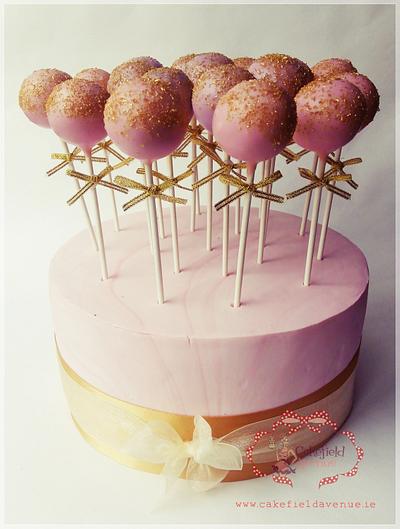 Pink & Gold Wedding Cake Pops - Cake by Agatha Rogowska ( Cakefield Avenue)