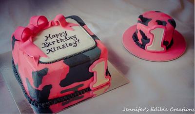 Camo 1st Birthday with Baby Smash Cake - Cake by Jennifer's Edible Creations