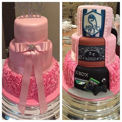 Two sided wedding cake - Cake by Donnajanecakes 