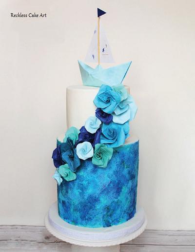Origami Boat - Cake by Reckless Cake Art