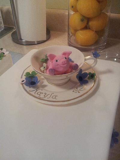 Piggy in a Teacup - Cake by Kimberly Washington
