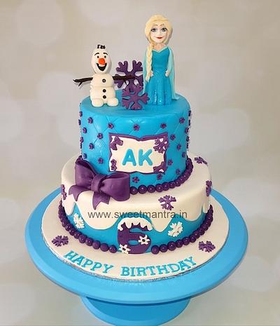 Elsa tier fondant cake - Cake by Sweet Mantra Homemade Customized Cakes Pune