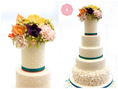 Bright Floral Opulence  - Cake by Paulacakecouture