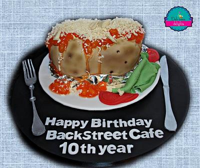 Jacket potato cheese and beans with a side salad - Cake by Deb-beesdelights