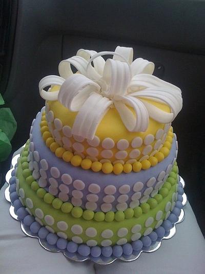 poke a dot 3 tier birthday cake - Cake by Loracakes