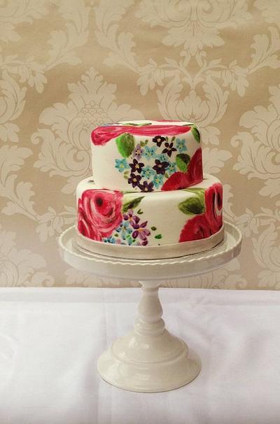 Painted Wedding Cake - Cake by funkyfabcakes