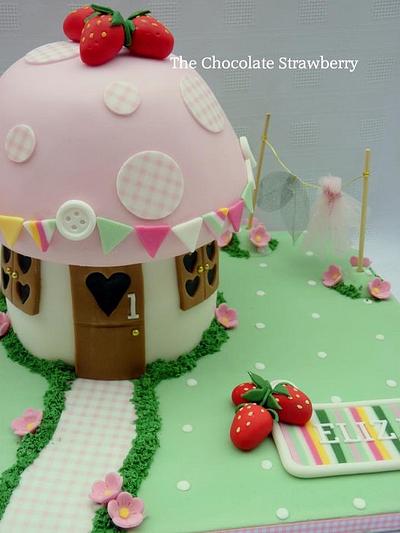 'Fabric' Fairy Toadstool Cake (with fairy washing line) - Cake by Sarah Jones