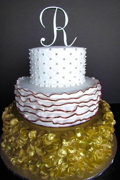 metallic themed Bat mitzvah cake - Cake by Jean A. Schapowal